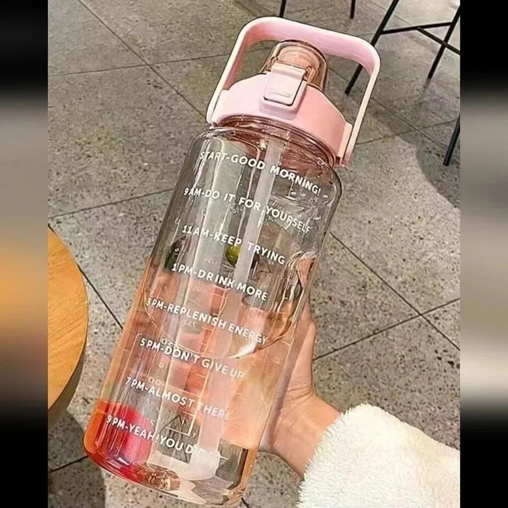 ONE two liter sport pink water bottle drink pop fitness drink watering sports